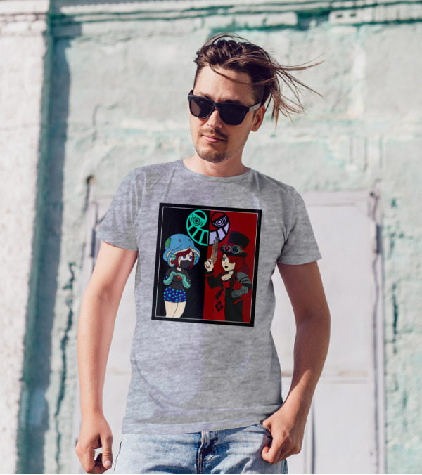 Frenemies Forever Threadless Blowing Off Steam Misssteam Steampunk And Aquatic Duel T-Shirt