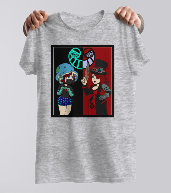 Frenemies Forever Threadless Blowing Off Steam Misssteam Steampunk And Aquatic Duel T-Shirt