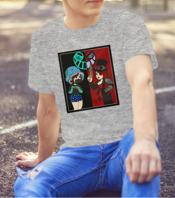 Frenemies Forever Threadless Blowing Off Steam Misssteam Steampunk And Aquatic Duel T-Shirt