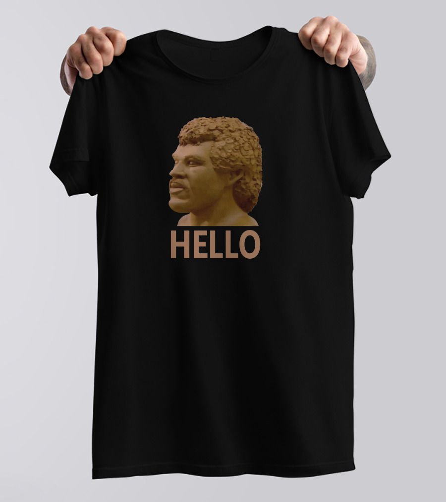 Super 70s Sports Hello Lionel Richie Bust Clay Sculpture T-Shirt
