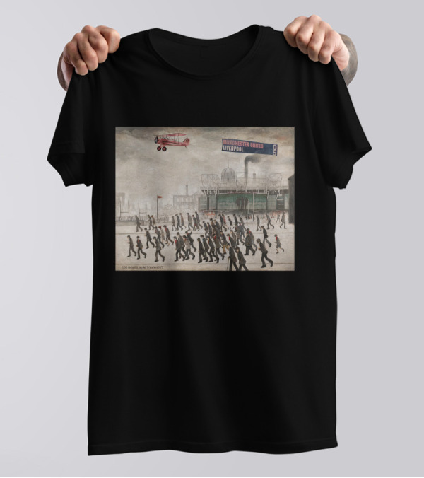 Proper Tees Merch Store Manchester United Liverpool Football Art Crowd Scene T-Shirt