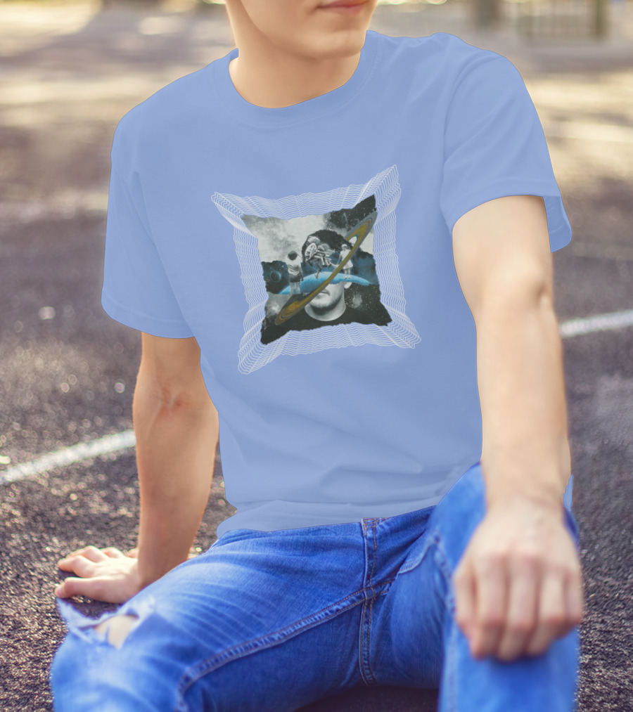 Captain James Brandiswm Inward Space Exploration Saturn Ring Vision T-Shirt