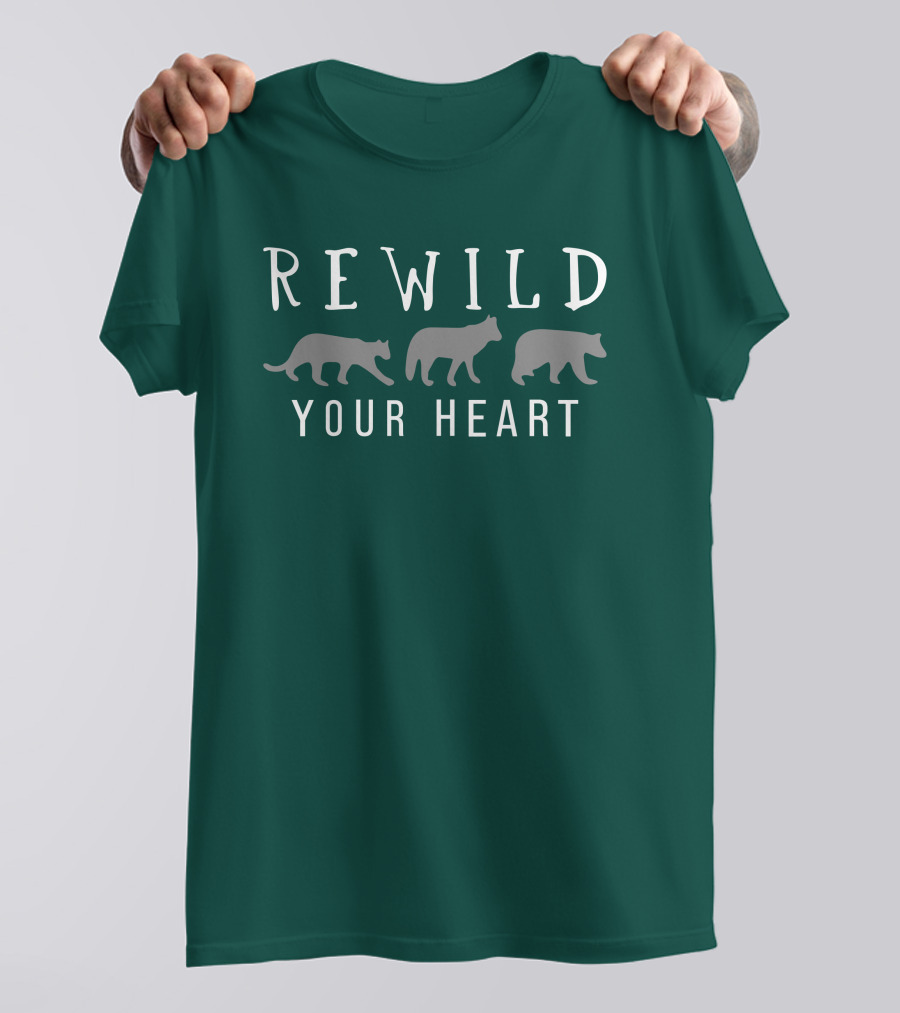 Wolf Conservation Center Store Nywolf Shop Rewild Your Heart Katie Hinde Wolves T-Shirt