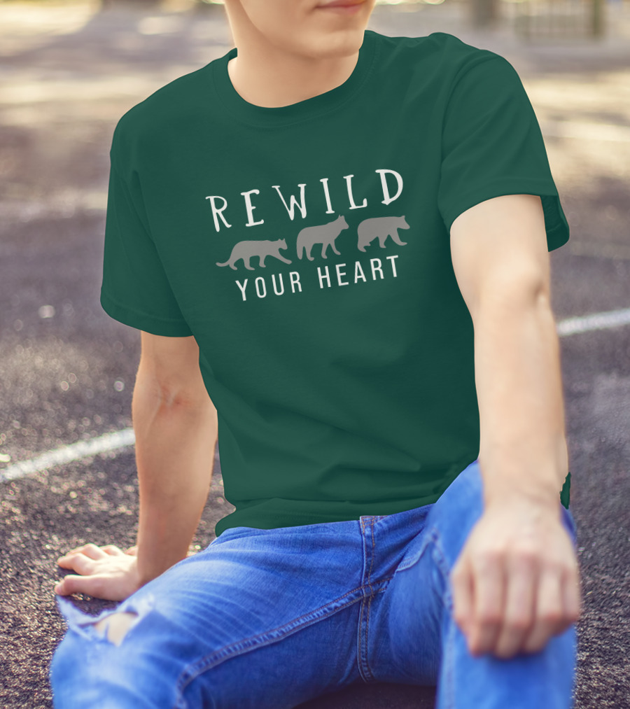 Wolf Conservation Center Store Nywolf Shop Rewild Your Heart Katie Hinde Wolves T-Shirt