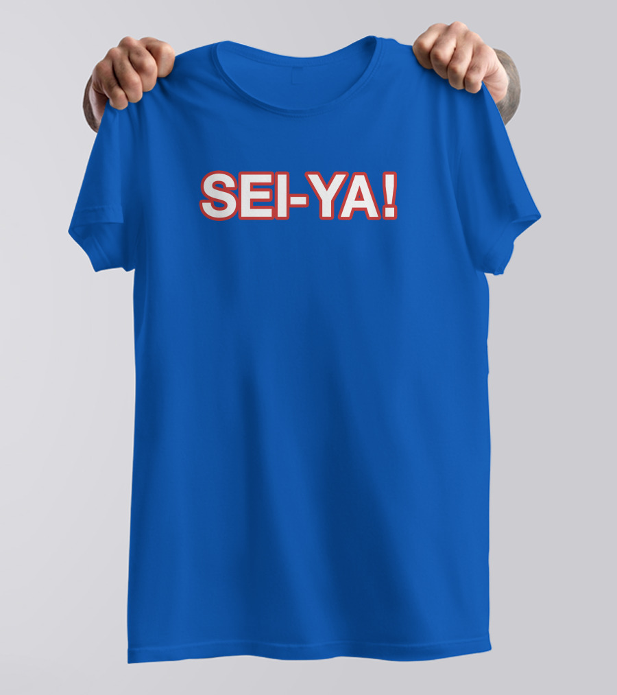 SEI-YA Obvious Phrase In Bold Red And White Block Text T-Shirt