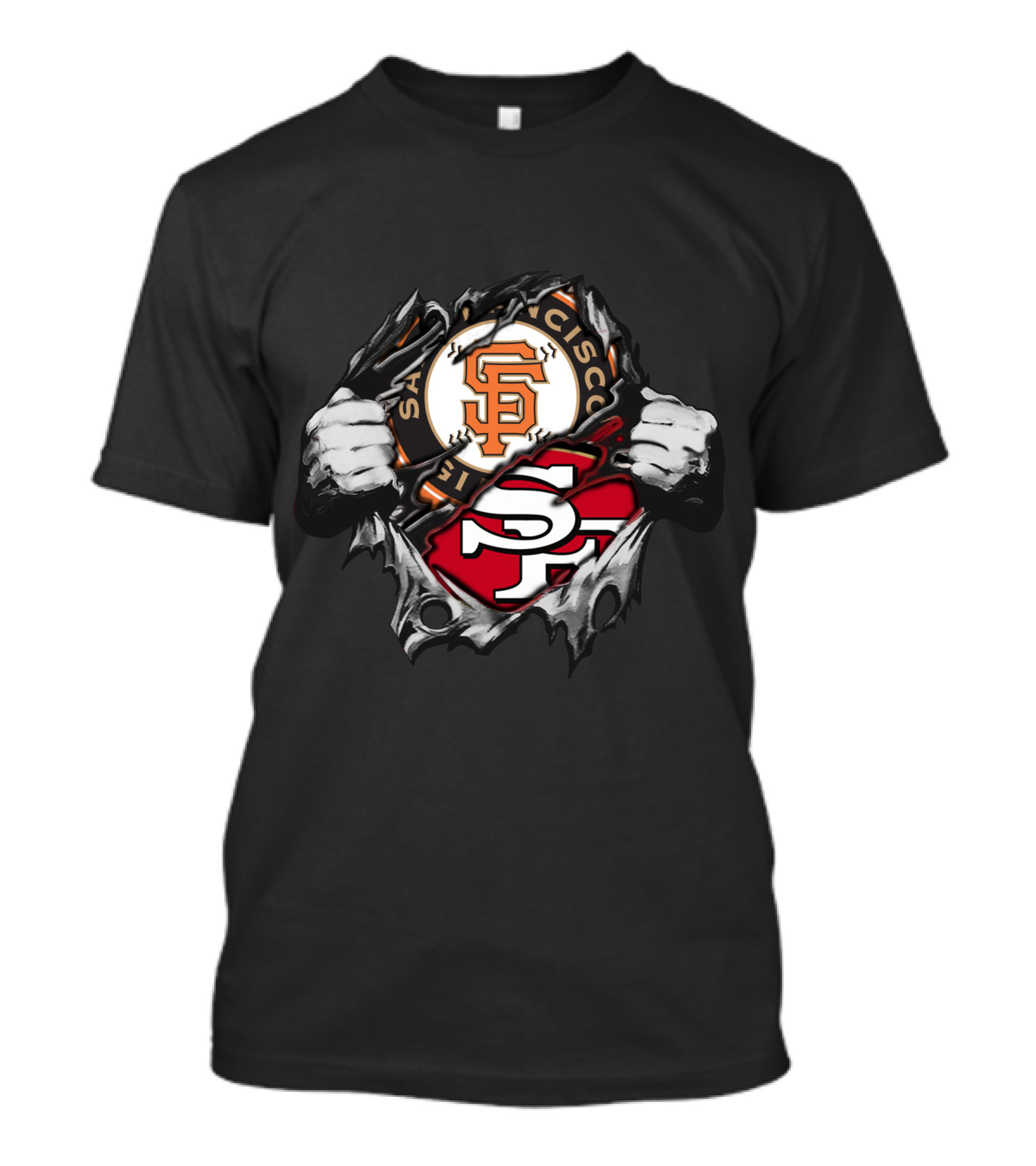 San Francisco 49ers And Giants Logo Fusion T-Shirt