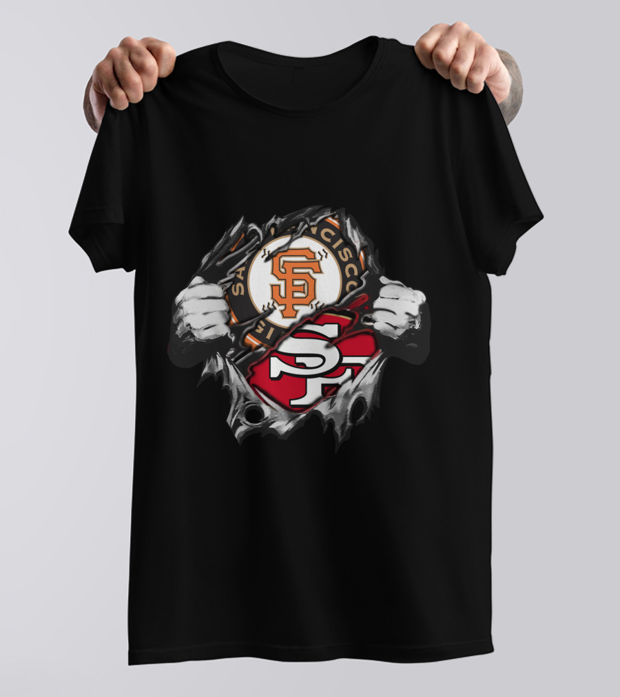 San Francisco 49ers And Giants Logo Fusion T-Shirt