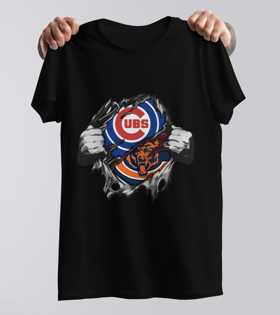 Cubs Bears Rip Through Hands T-Shirt
