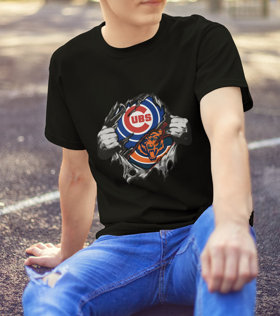 Cubs Bears Rip Through Hands T-Shirt