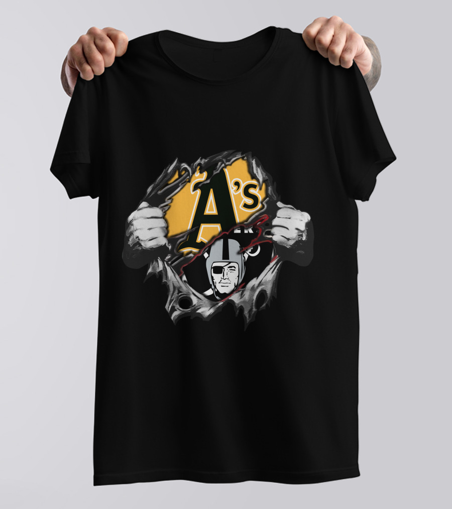 Raiders A's Logo Mashup Tear T-Shirt