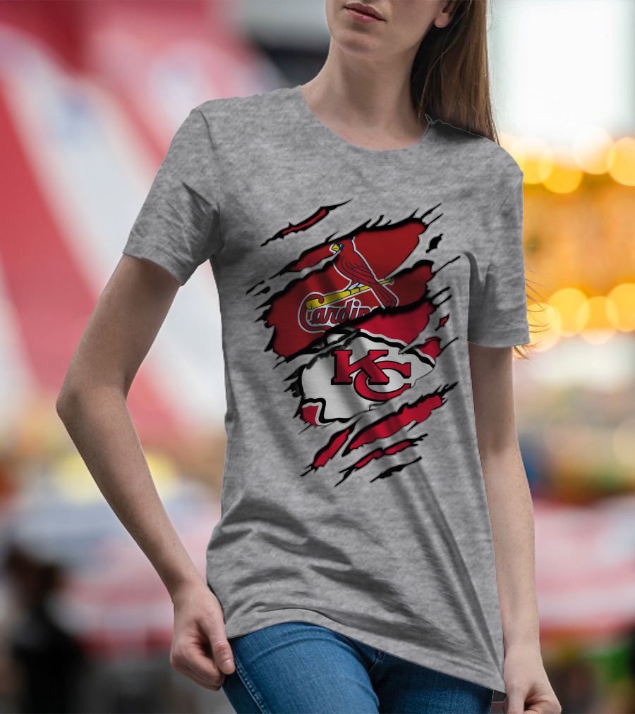 Kansas City Chiefs St. Louis Cardinals Torn T-Shirt