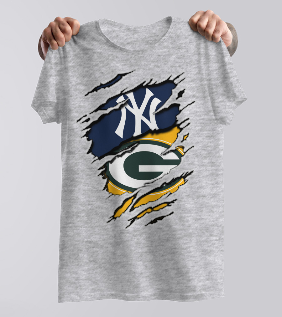 Packers Yankees Green Bay New York Crossover T-Shirt