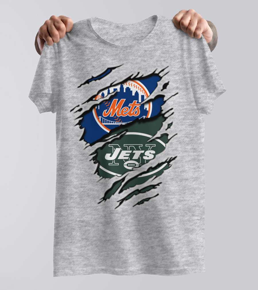 Mets Jets Claw Marks Scratch T-Shirt