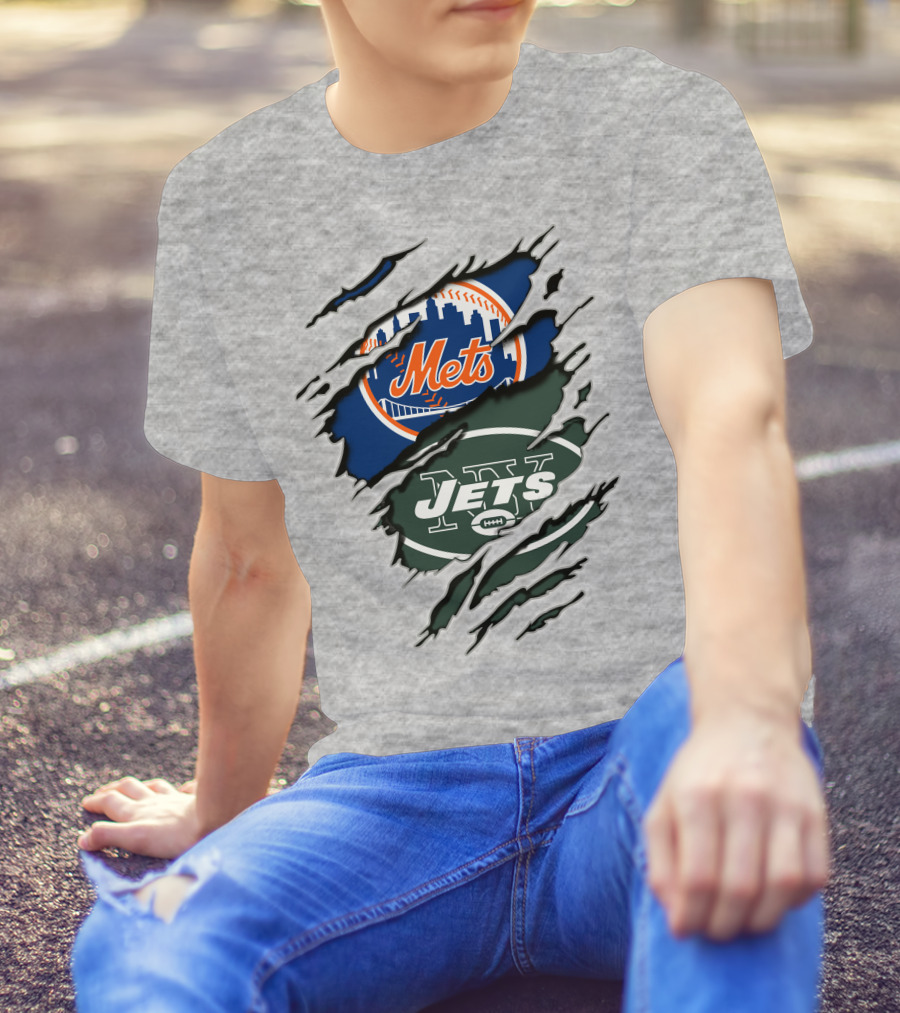 Mets Jets Claw Marks Scratch T-Shirt