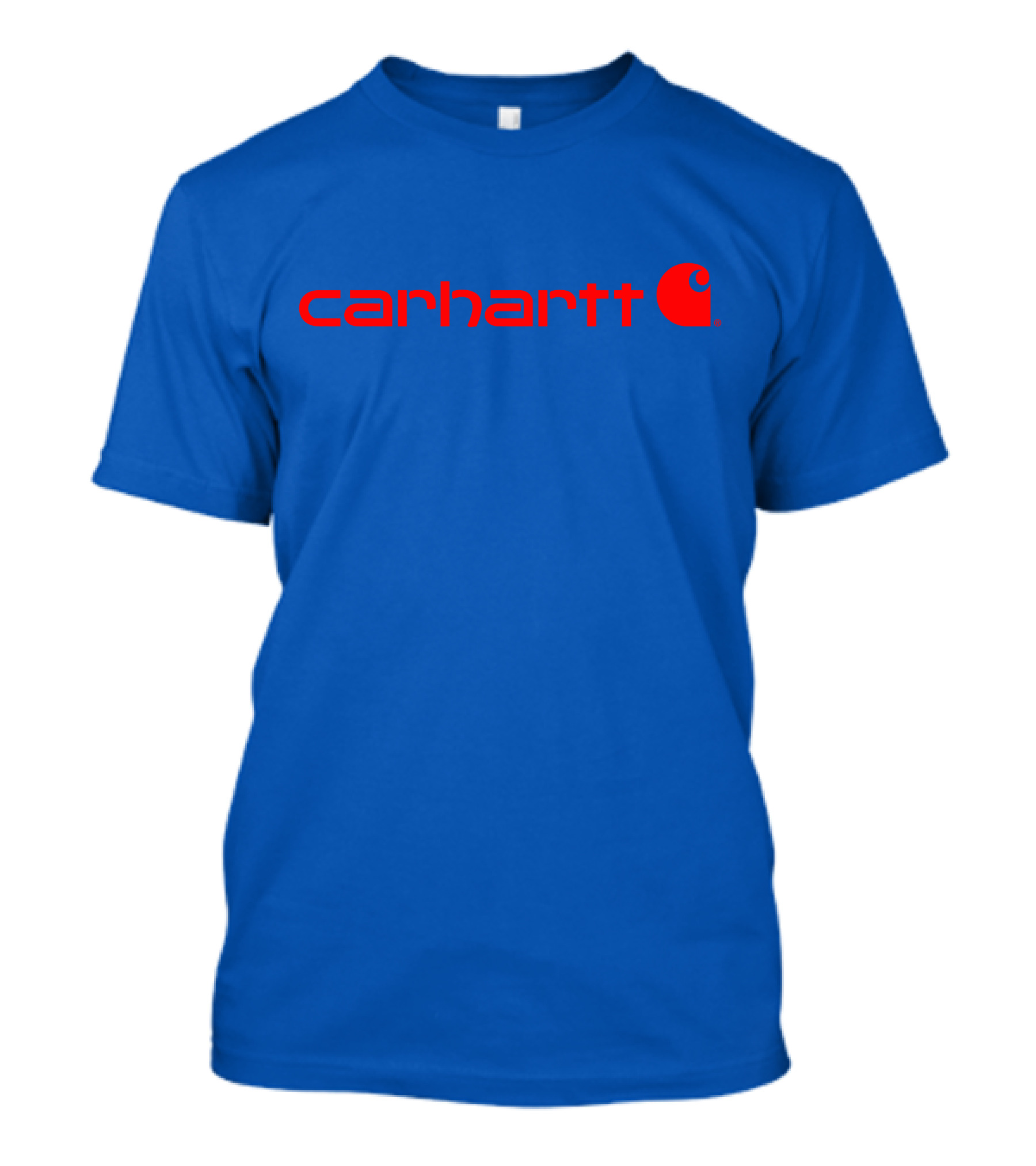 Carhartt Mens Red Logo Force Delmont Signature Blue T-Shirt