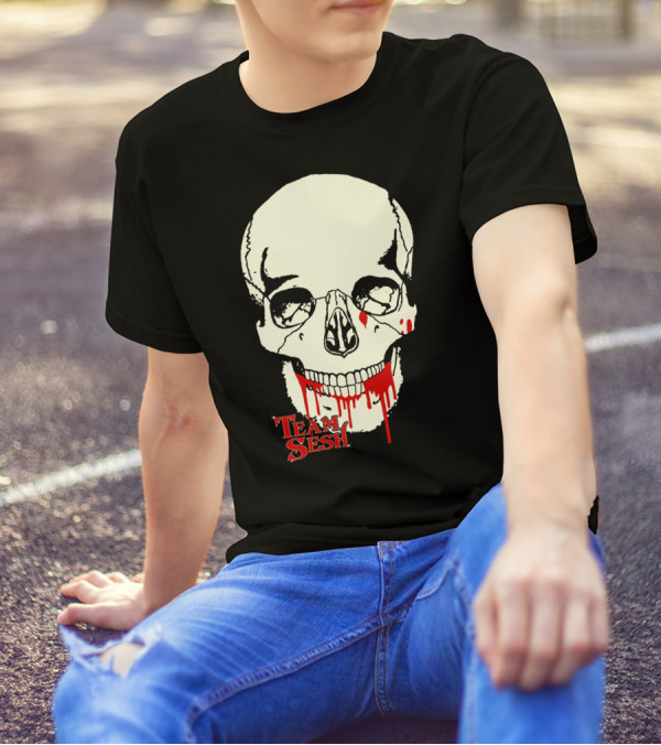 Team Sesh Skull Design Faces Of Sesh Merchandise T-Shirt