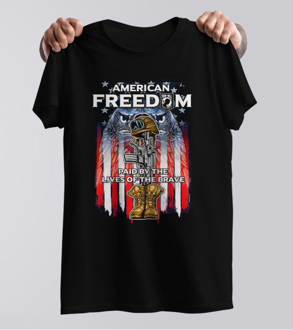American Freedom POW-MIA Paid By The Lives Of The Brave T-Shirt