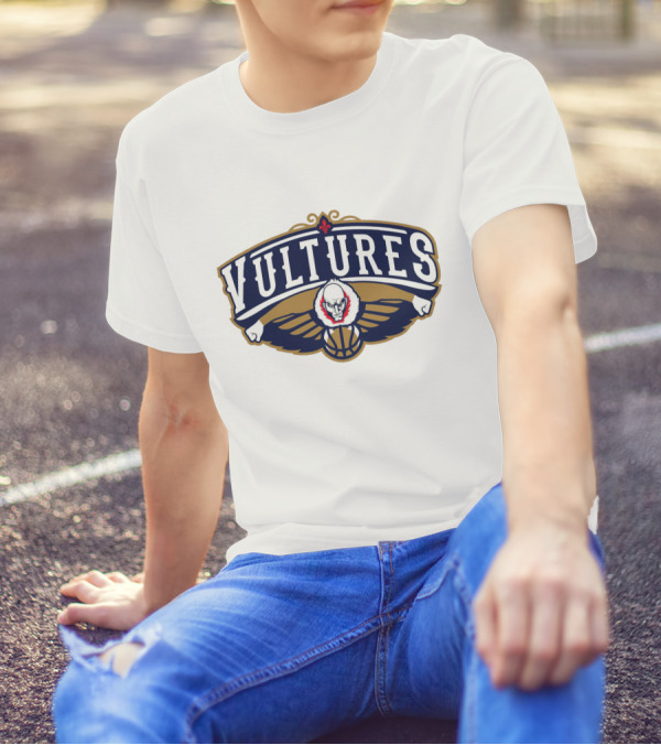 New Orleans Vultures Basketball Logo With Skull And Wings T-Shirt