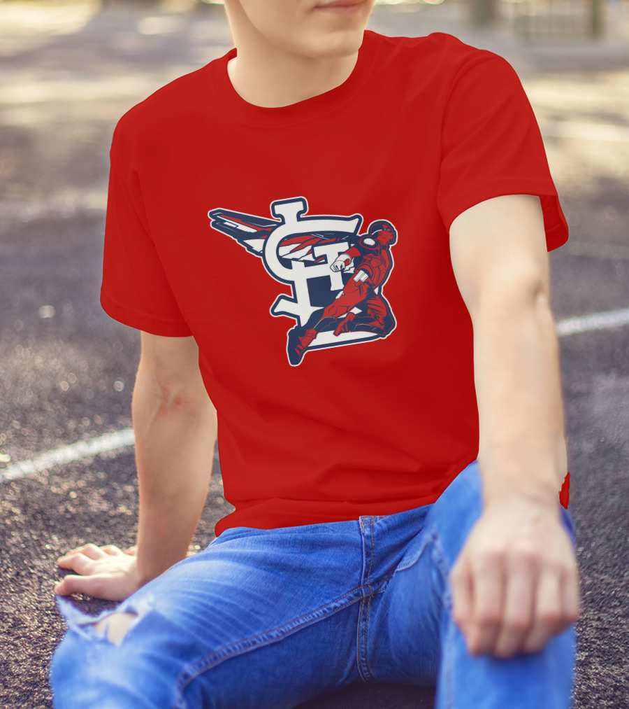 St. Louis Falcons MLB Logo With Winged Superhero T-Shirt