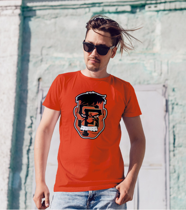 SF Giants Hulk Rage Face Orange T-Shirt