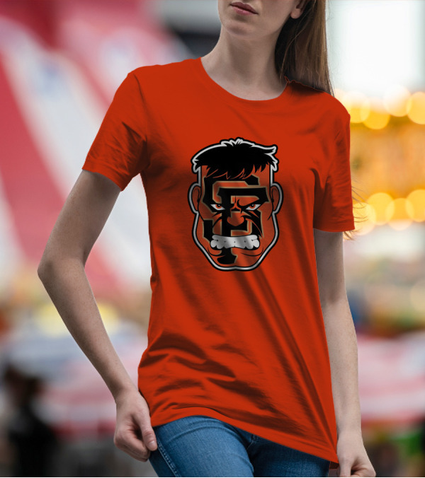 SF Giants Hulk Rage Face Orange T-Shirt