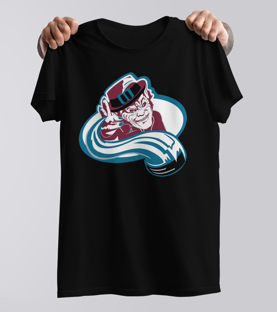 Colorado Leprechauns Hockey Icon With Avalanche Style And Logo Elements T-Shirt