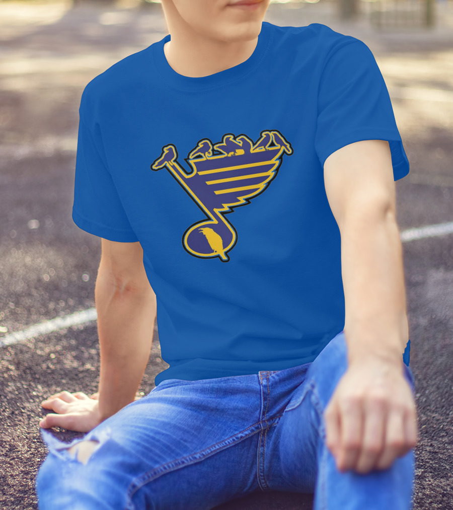 St. Louis Birds On Hockey Musical Note Logo NHL T-Shirt