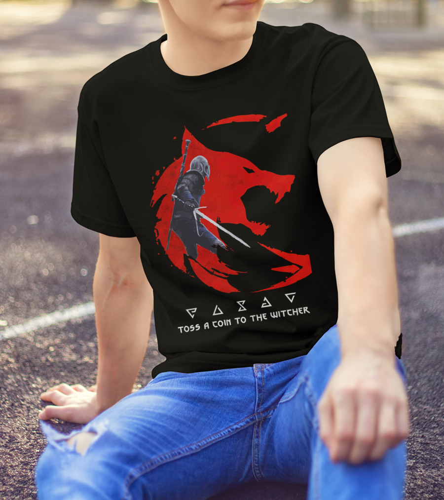 Toss A Coin To The Witcher 3 Red Wolf Wild Hunt Geralt Of Rivia T-Shirt