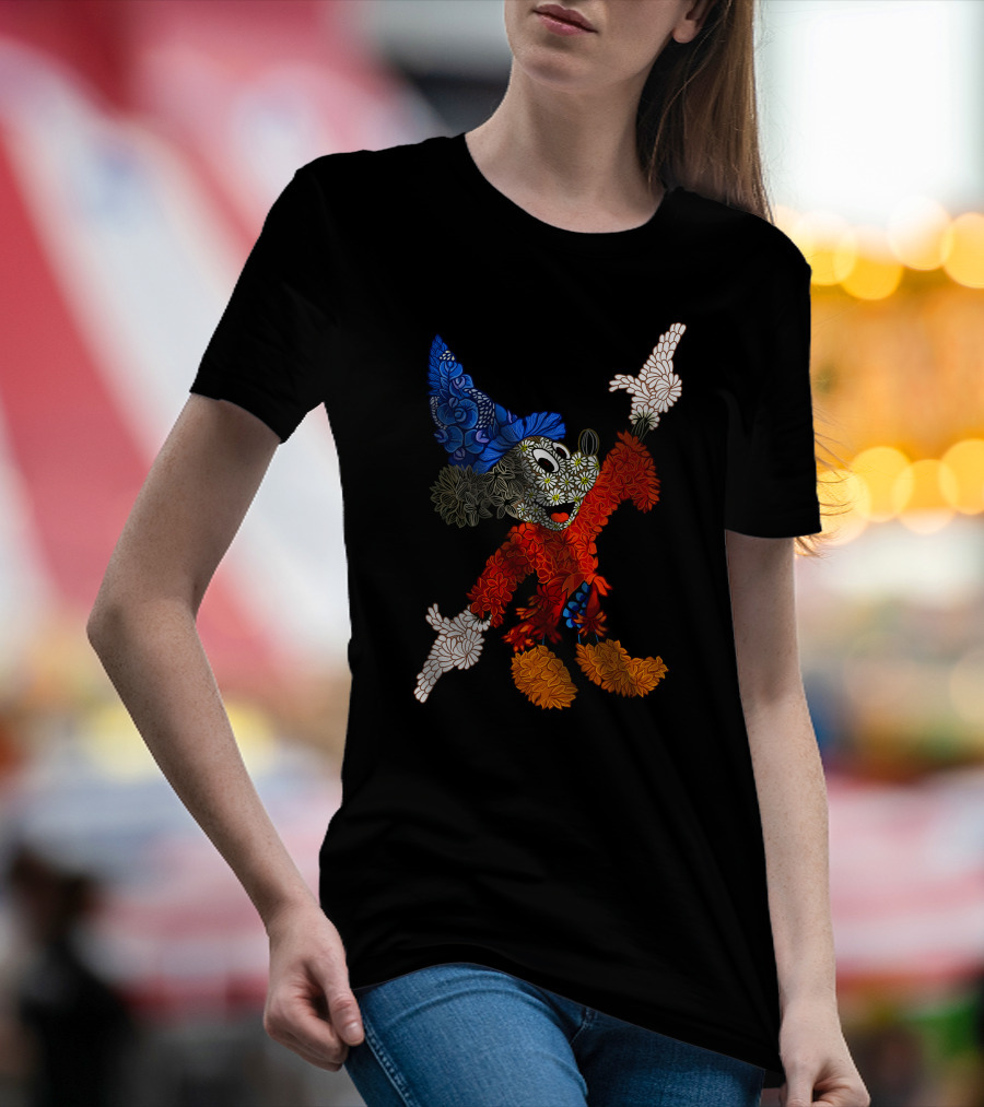 Sorcerer Mickey Floral Pattern Disney T-Shirt