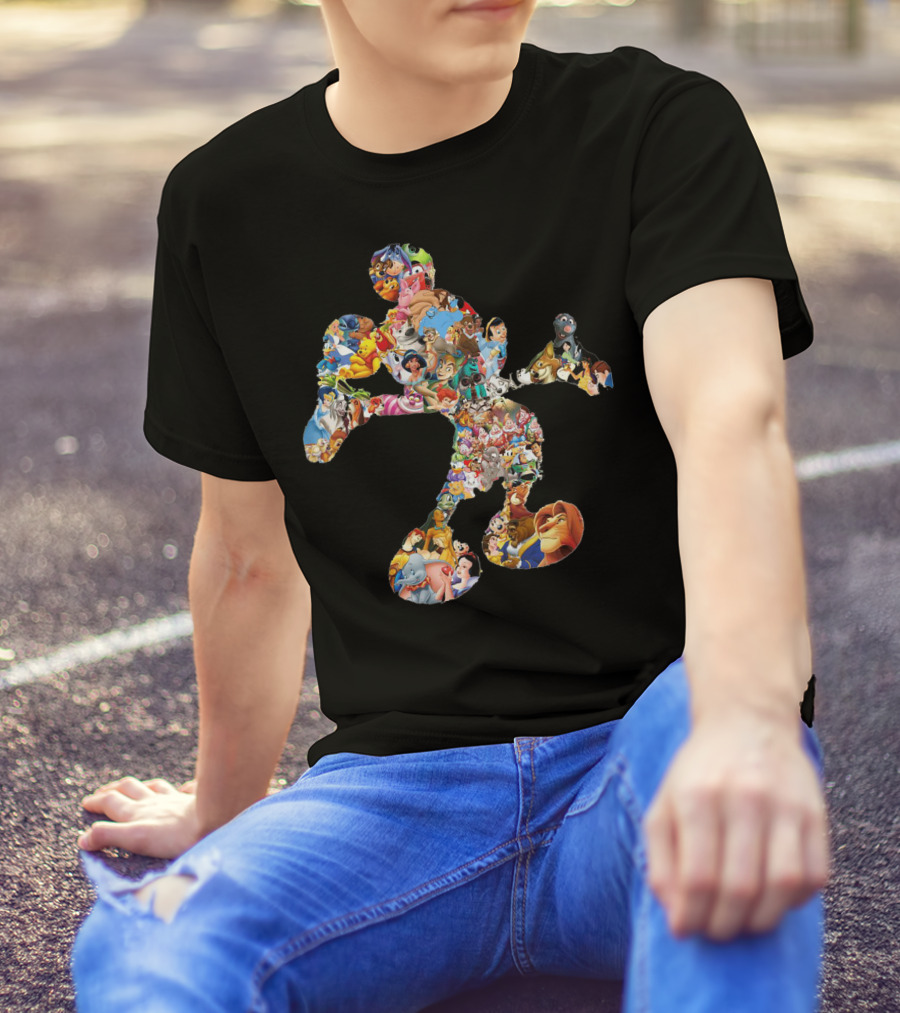 Disney Character Collage Mickey Mouse T-Shirt