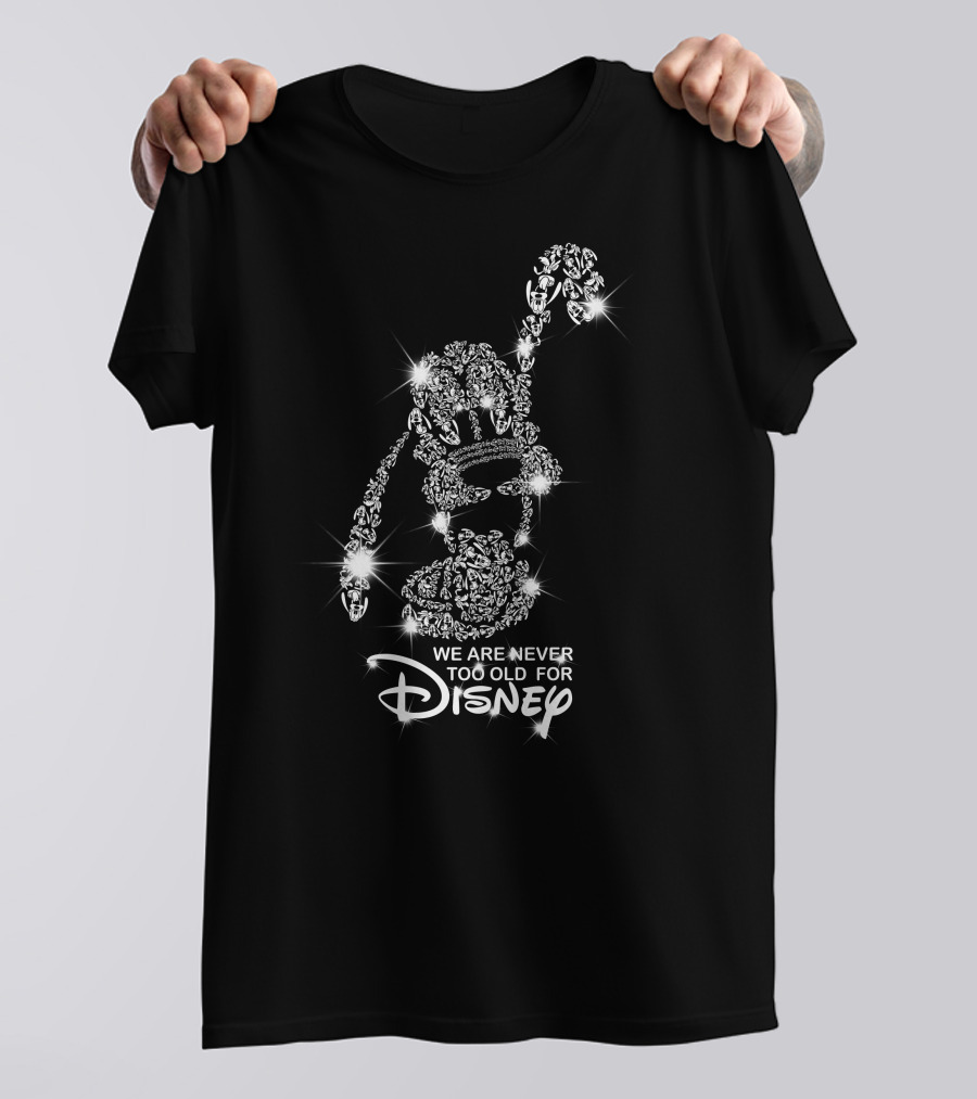 We Are Never Too Old For Disney Pluto Sparkle T-Shirt