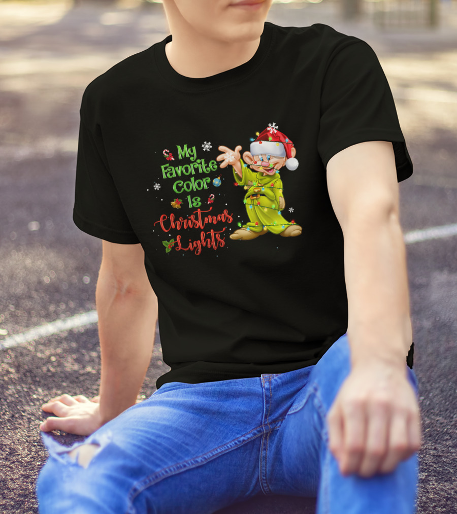 My Favorite Color Is Christmas Lights Dopey T-Shirt
