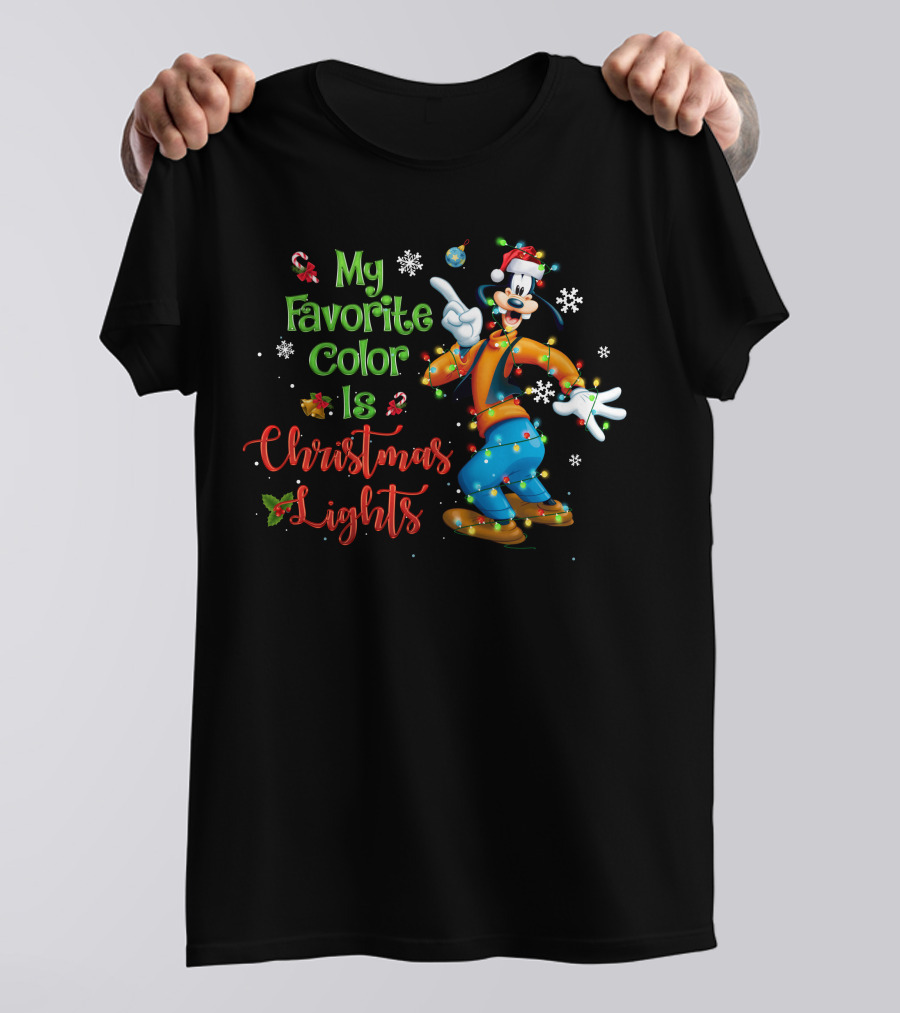 Goofy My Favorite Color Is Christmas Lights T-Shirt