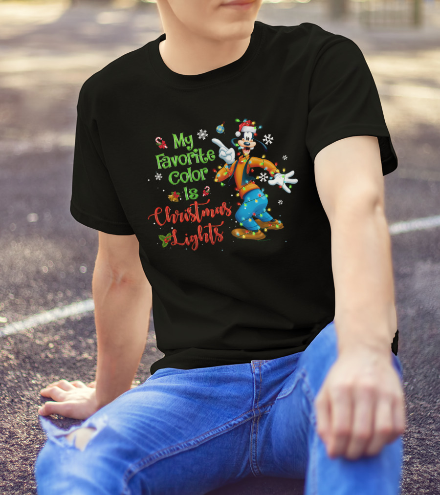 Goofy My Favorite Color Is Christmas Lights T-Shirt