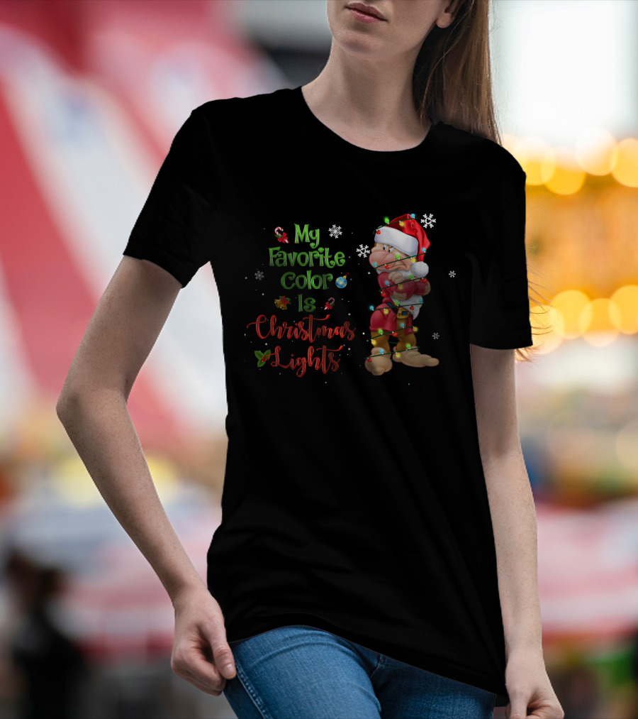 My Favorite Color Is Christmas Lights Grumpy T-Shirt