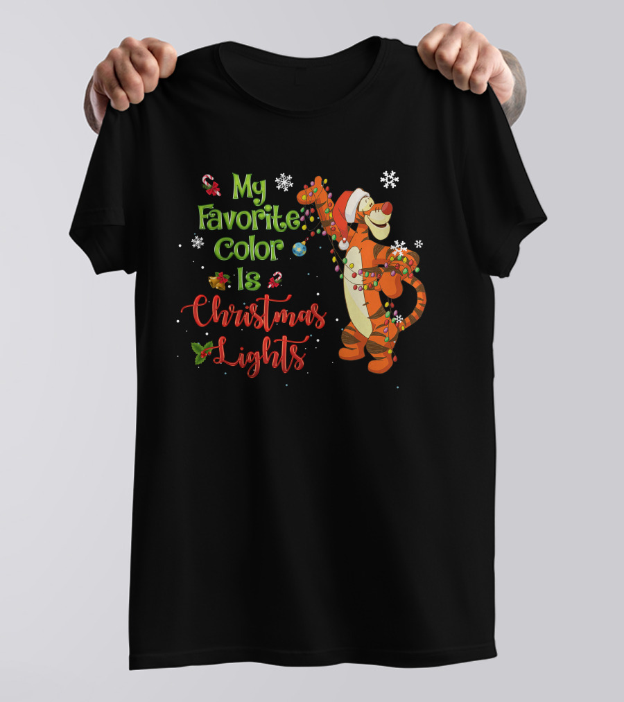 My Favorite Color Is Christmas Lights Tigger T-Shirt