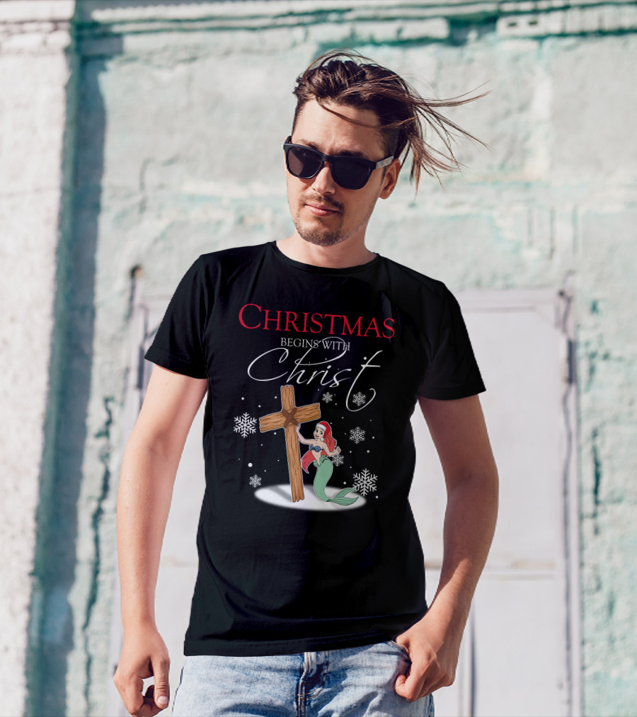 Christmas Begins With Christ Ariel T-Shirt
