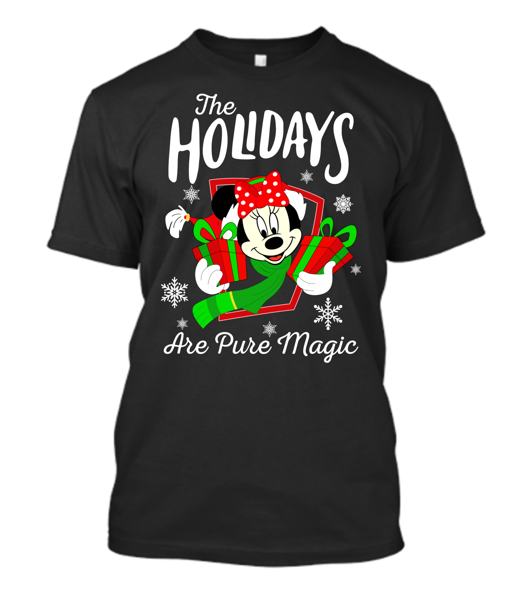 The Holidays Are Pure Magic Minnie Mouse Gift Snowflakes T-Shirt