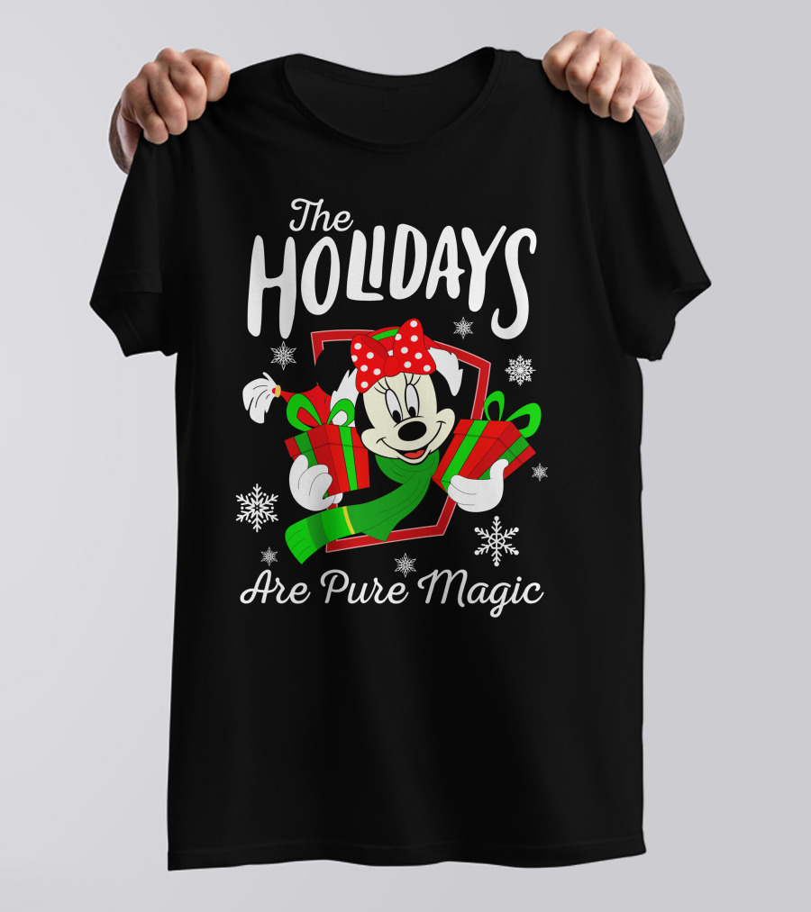 The Holidays Are Pure Magic Minnie Mouse Gift Snowflakes T-Shirt