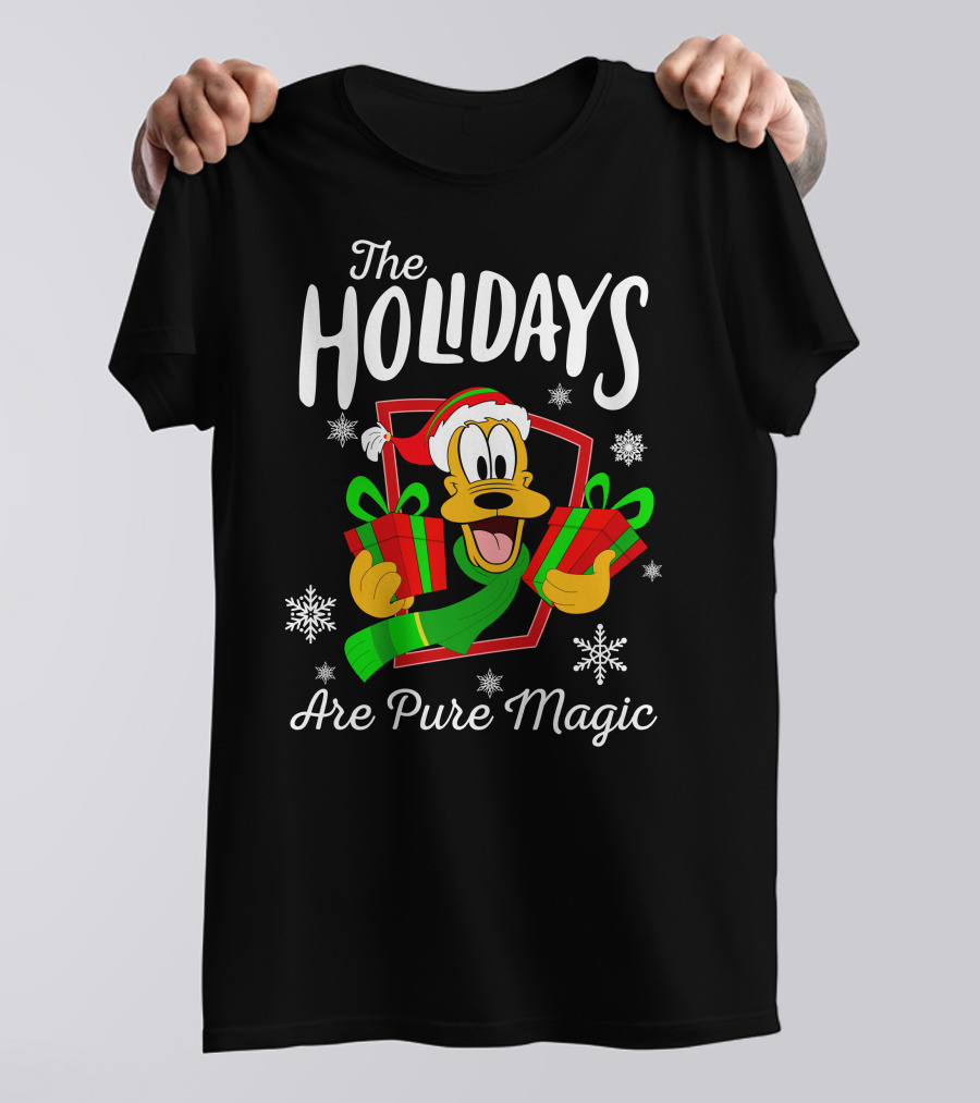 Pluto The Holidays Are Pure Magic Christmas Disney T-Shirt