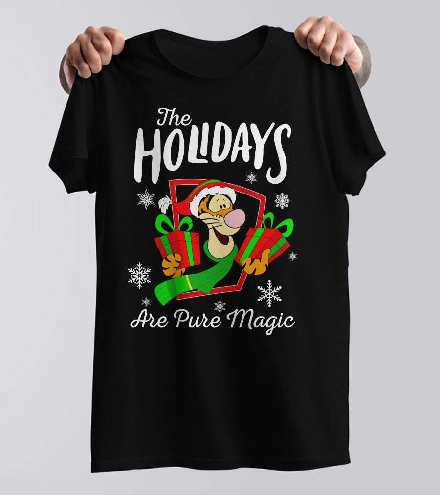 The Holidays Are Pure Magic Tigger Christmas Snowflakes T-Shirt