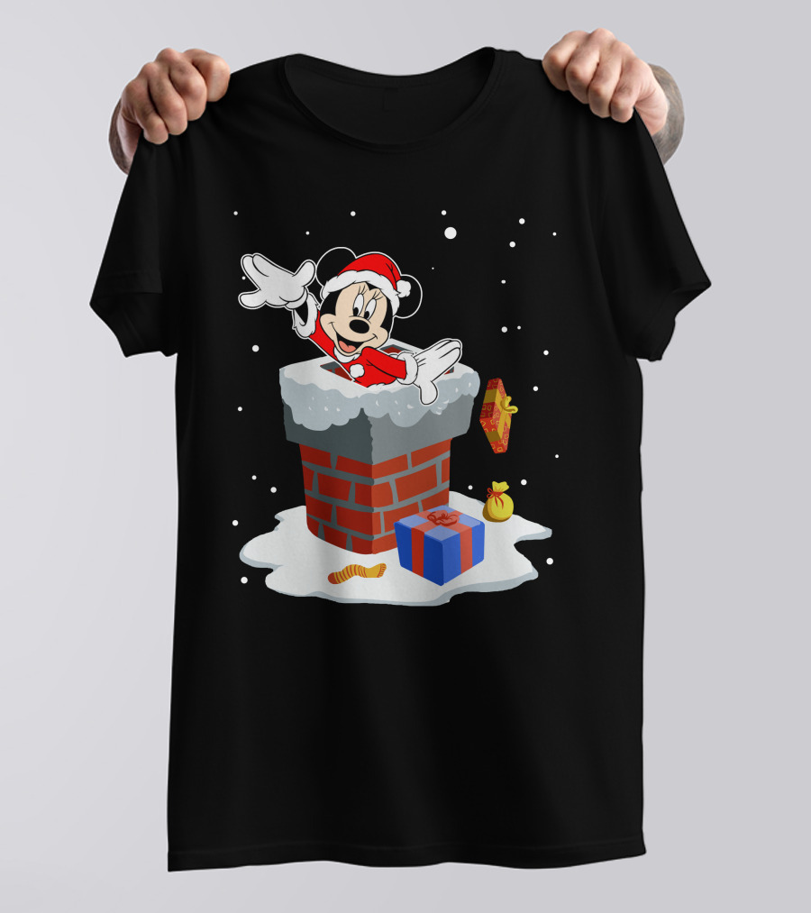 Minnie Santa Christmas Chimney Presents T-Shirt