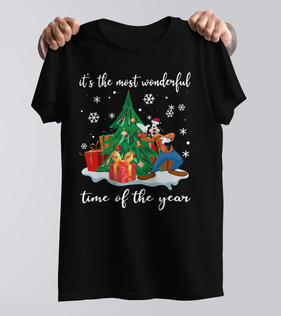 It's The Most Wonderful Time Of The Year Goofy Christmas Tree Snowflakes T-Shirt