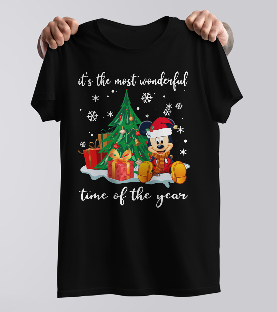 It's The Most Wonderful Time Of The Year Mickey Christmas Tree Gifts Snowflakes T-Shirt