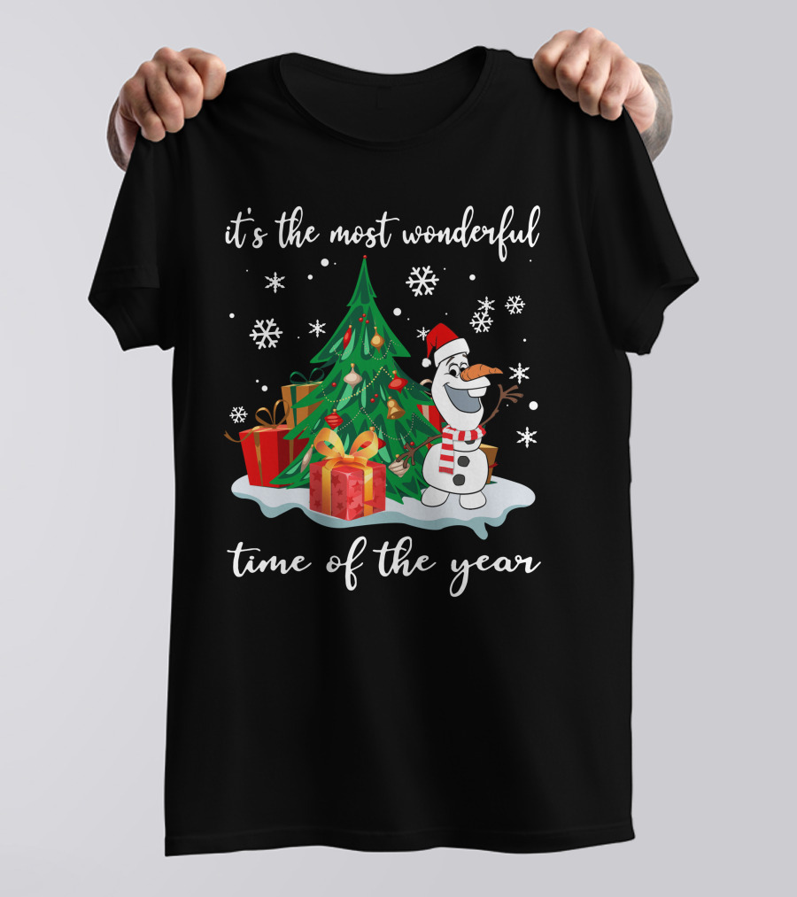 Olaf It's The Most Wonderful Time Of The Year Christmas Tree Snowman T-Shirt