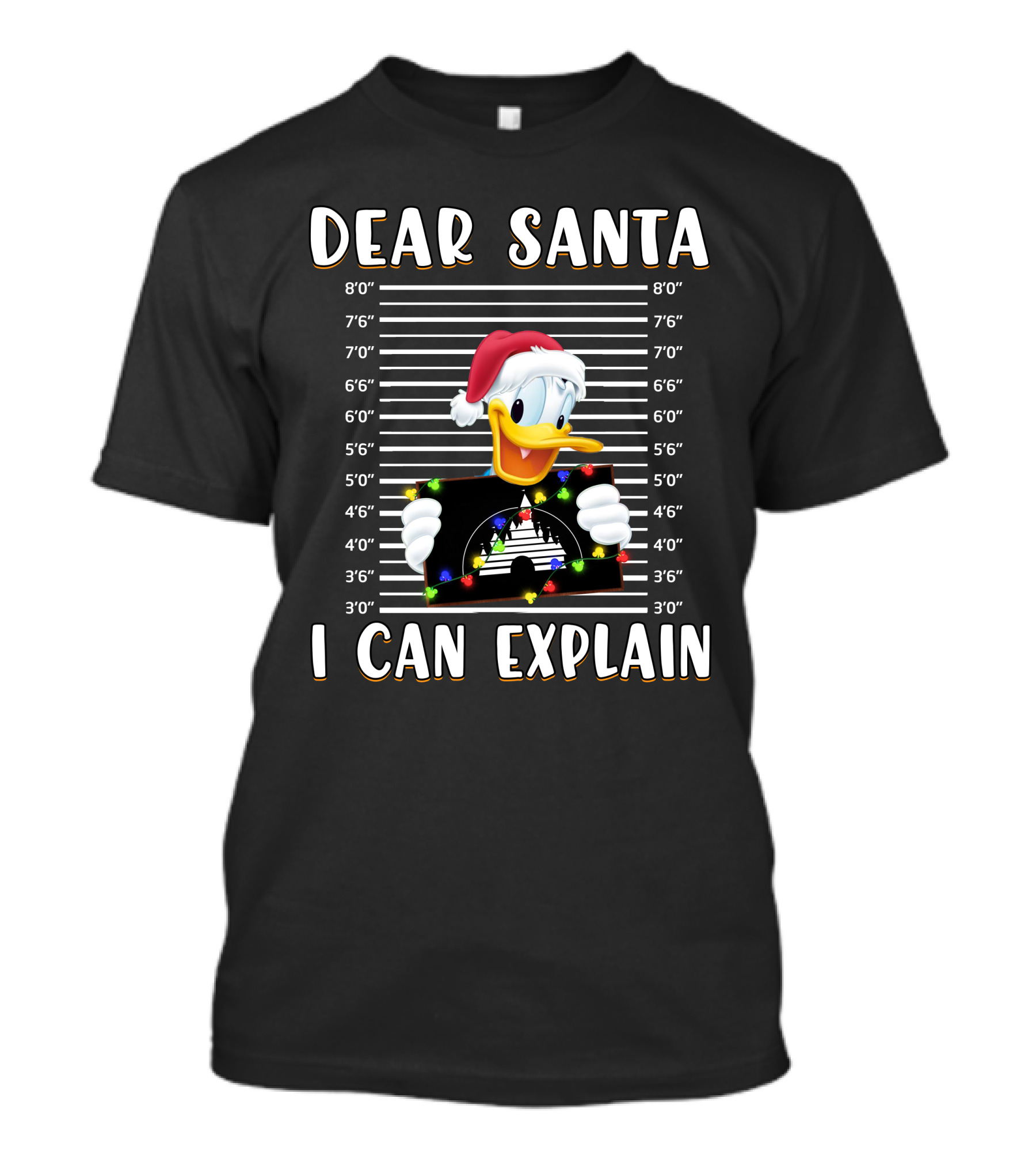 Dear Santa I Can Explain Donald Duck Christmas Mugshot T-Shirt