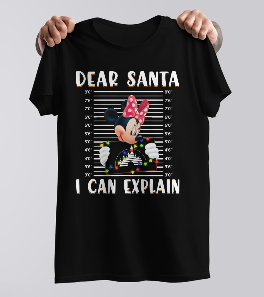 Dear Santa I Can Explain Minnie Mouse Holiday Mugshot T-Shirt