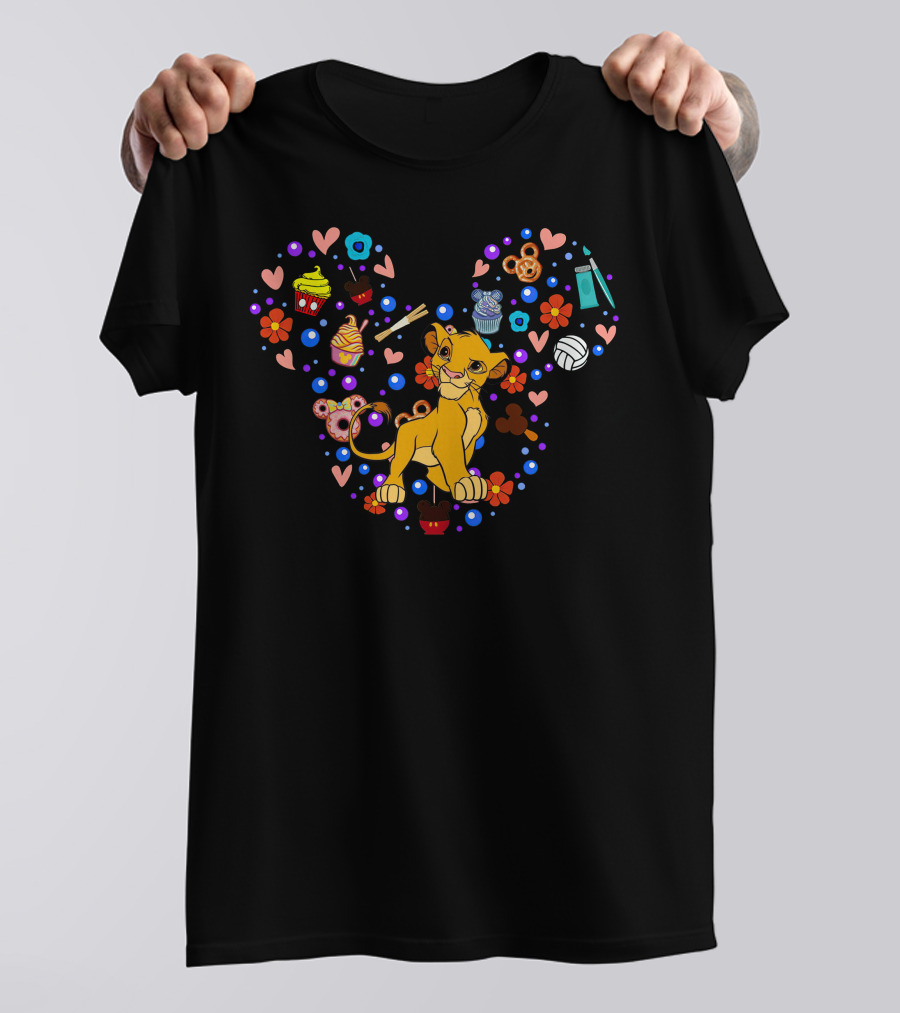 Simba Heart With Snacks And Hearts T-Shirt