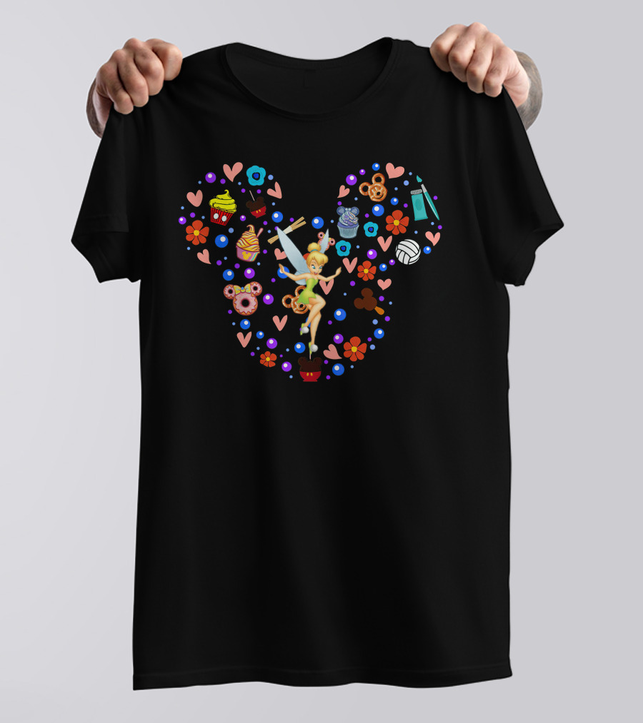Tinker Bell Disney Mickey Mouse Icon With Cupcakes And Coffee T-Shirt