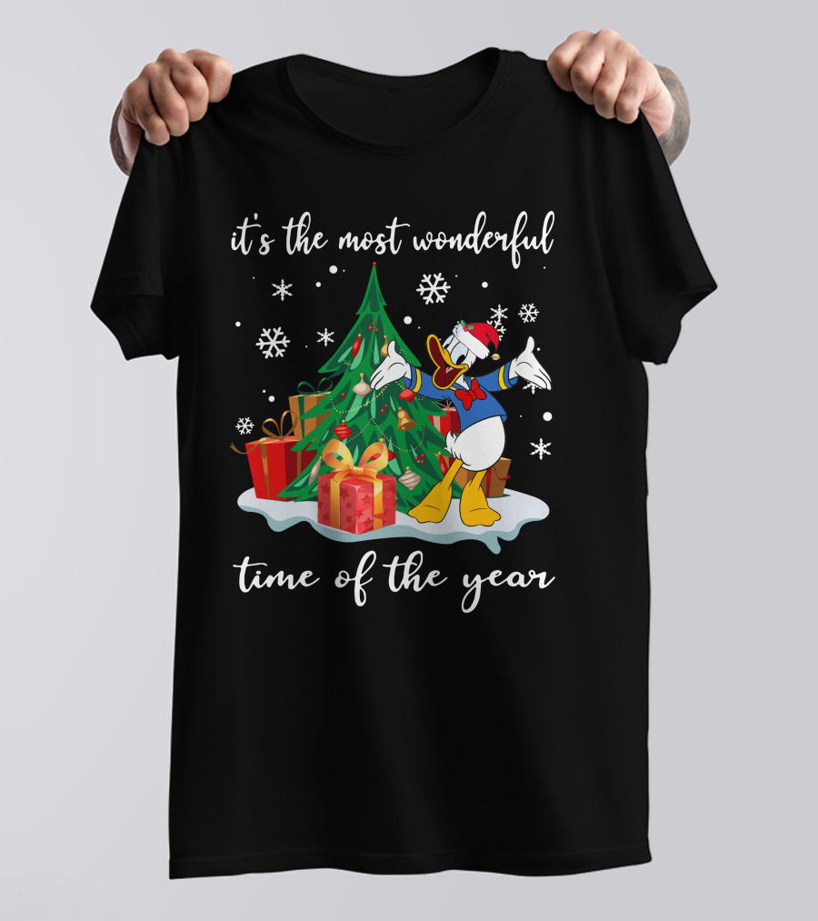 Donald It's The Most Wonderful Time Of The Year Christmas Tree And Gifts T-Shirt